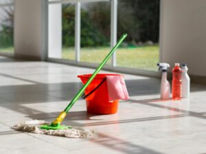 Sweep, vacuum, and mop to remove hidden dirt and debris.